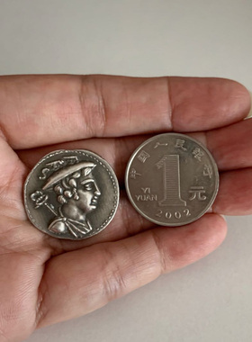 处女座双子座纯银币希腊古币吊坠