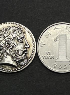 古希腊酒神银币吊坠硬币项链首饰