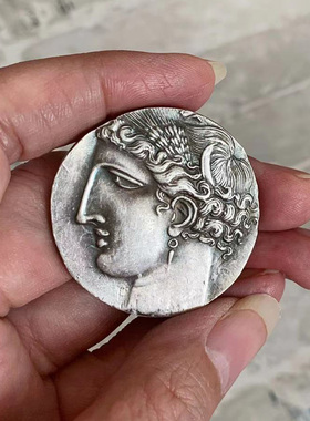 迦太基神话银币古币吊坠飞马情侣