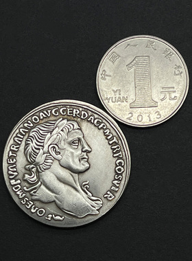 古罗马饰品五贤帝图拉真古币吊坠