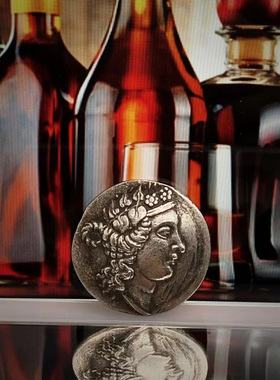 酒神饰品硬币项链古希腊银币吊坠