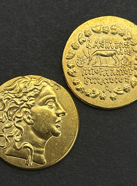 复古人像银币镀金浮雕工艺品项链