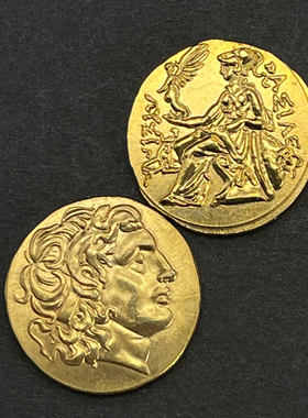 复古硬币项链女锁骨雅典娜