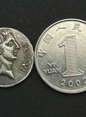 罗马皇帝屋大维古币吊坠鳄鱼项链