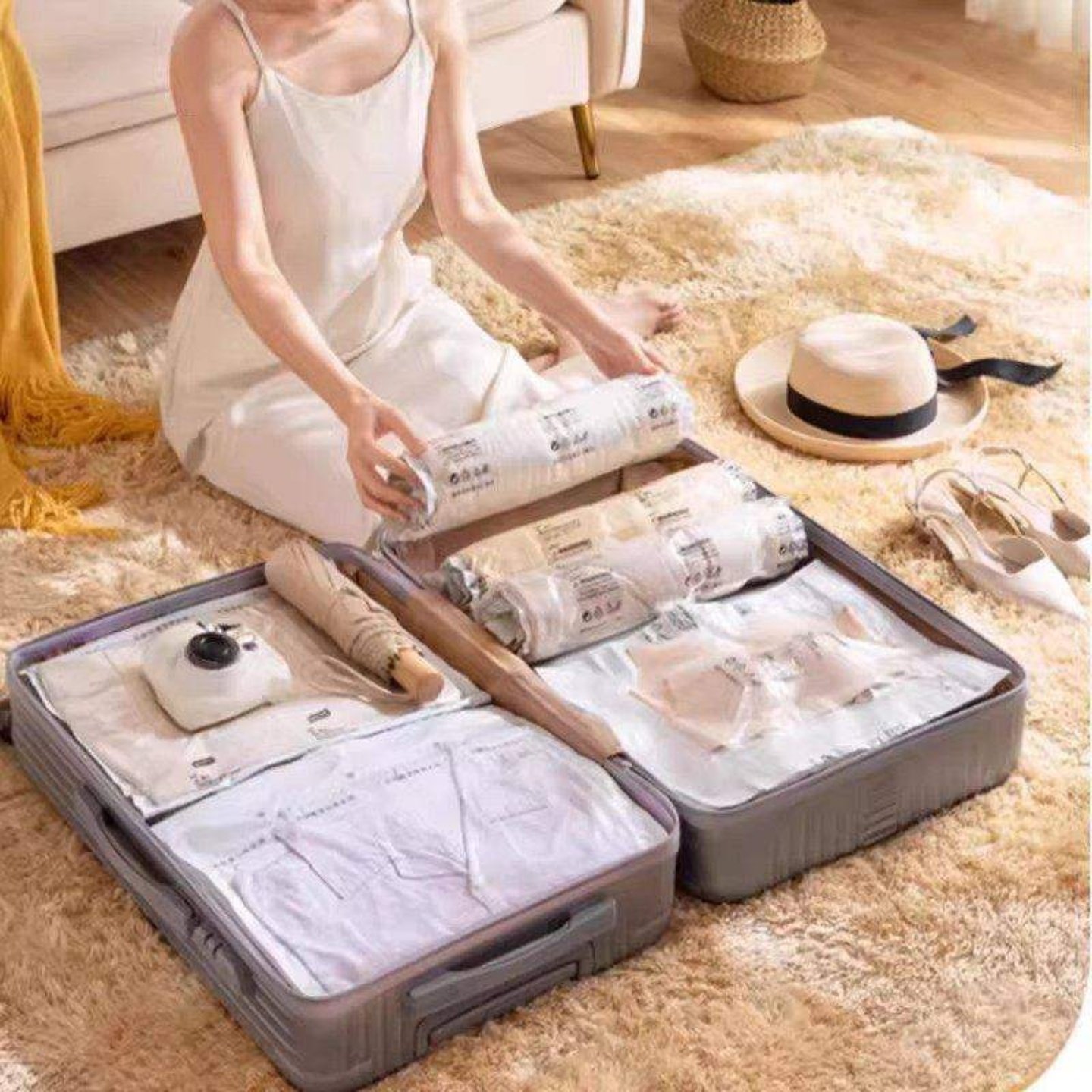 真空压缩袋手卷衣服被子手卷收纳袋密封袋神器出差旅游免抽气旅行,淘宝优惠券,粉丝福利购,淘宝优惠卷