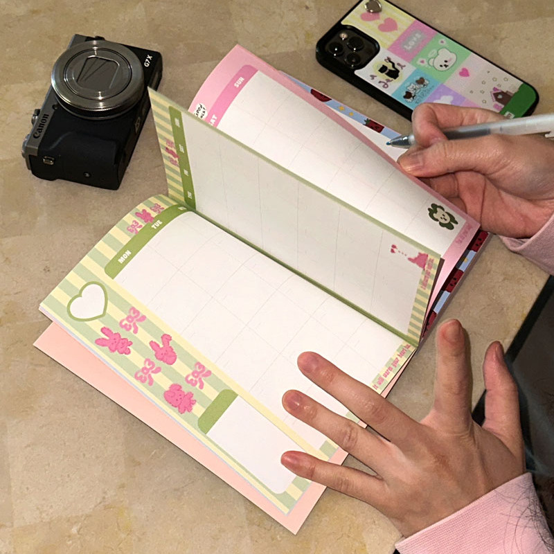 韩国mazzzzy甜美爱心松饼ins风万年型日程计划本日记手账笔记事本,淘宝优惠券,粉丝福利购,淘宝优惠卷