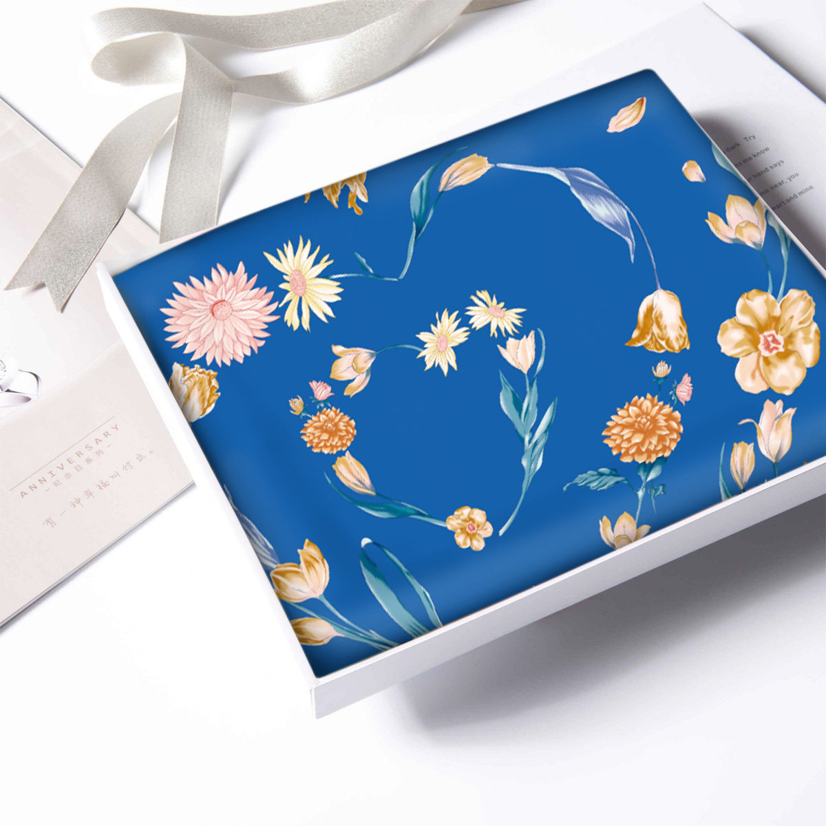 宝石蝶真丝丝巾送妈妈送老师长辈礼物杭州丝绸礼品桑蚕丝围巾披肩