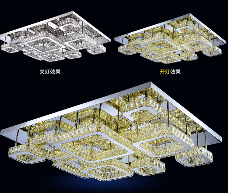 led客厅水晶灯长方形大气2024餐厅奢华大厅水晶灯长方形1.2 1.5米