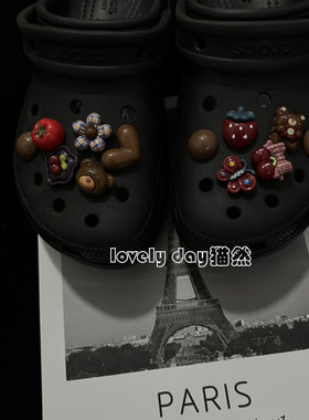 童趣盎然原创设计鞋花适配Crocs洞洞鞋配饰花套装小众可爱鞋面扣