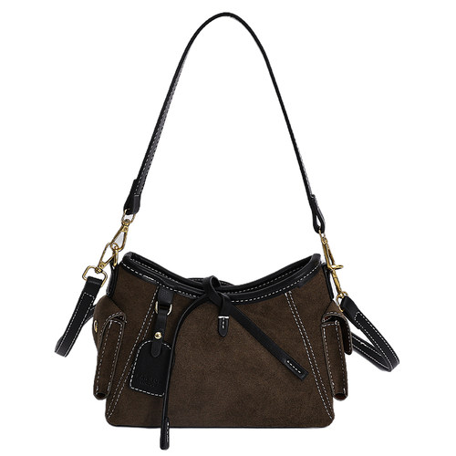 复古小众手提机车包包女2025秋冬季新款潮流单肩腋下包百搭斜挎包 - 图3