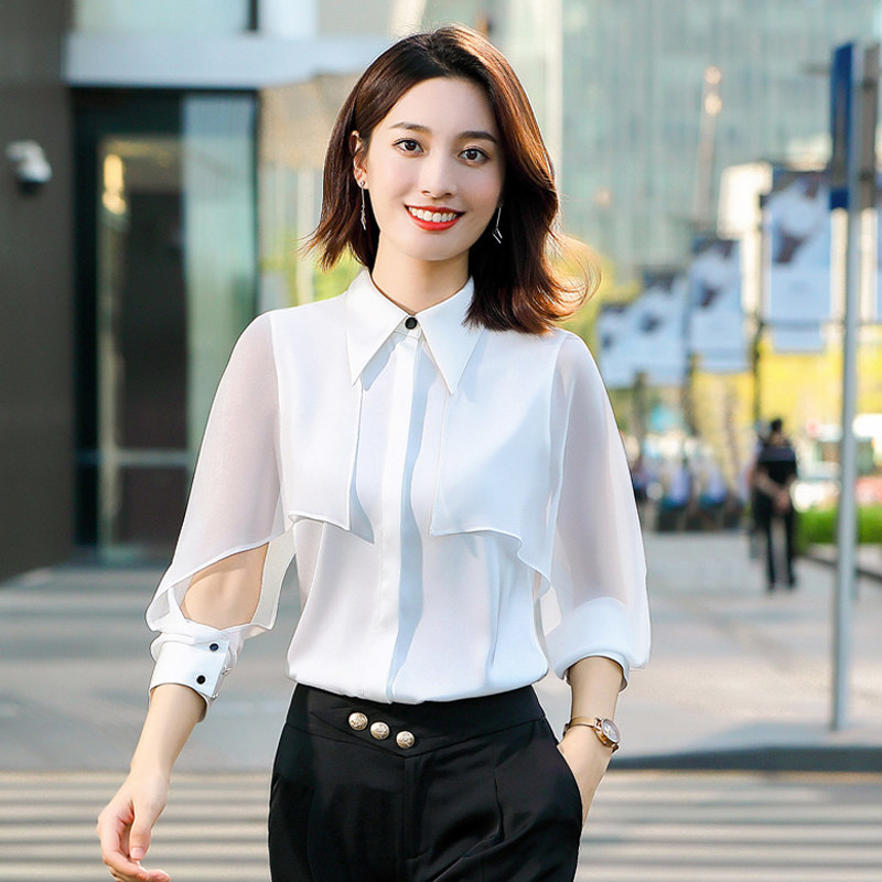 女士新款2021年洋气雪纺小衫衬衫 魅秀伊影服饰衬衫