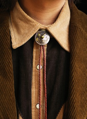 美分银币波洛领带扣复古项链吊坠