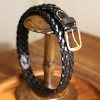 Braided men's and women's literary and versatile woven cowhide belt