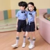 Đồng phục học sinh tiểu học hè tay ngắn tùy chỉnh kiểu Anh phù hợp với giáo viên trẻ em tốt nghiệp dịch vụ ảnh mẫu giáo - Đồng phục trường học / tùy chỉnh thực hiện