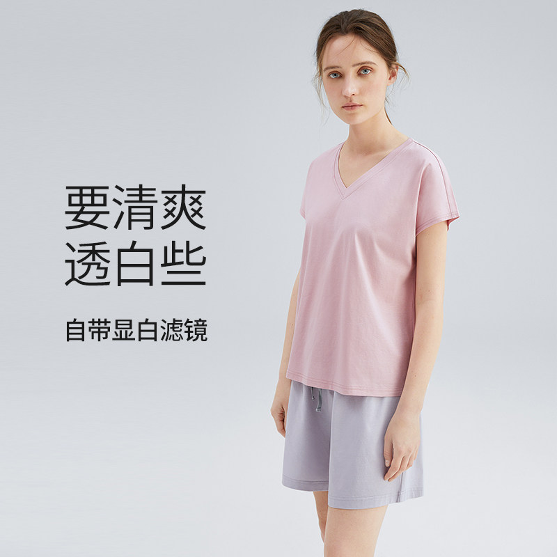 淳度2023新款女夏纯棉丝光棉睡衣 淳度服饰睡衣/家居服套装