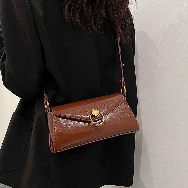 Retro small bag, shoulder bag, genuine leather