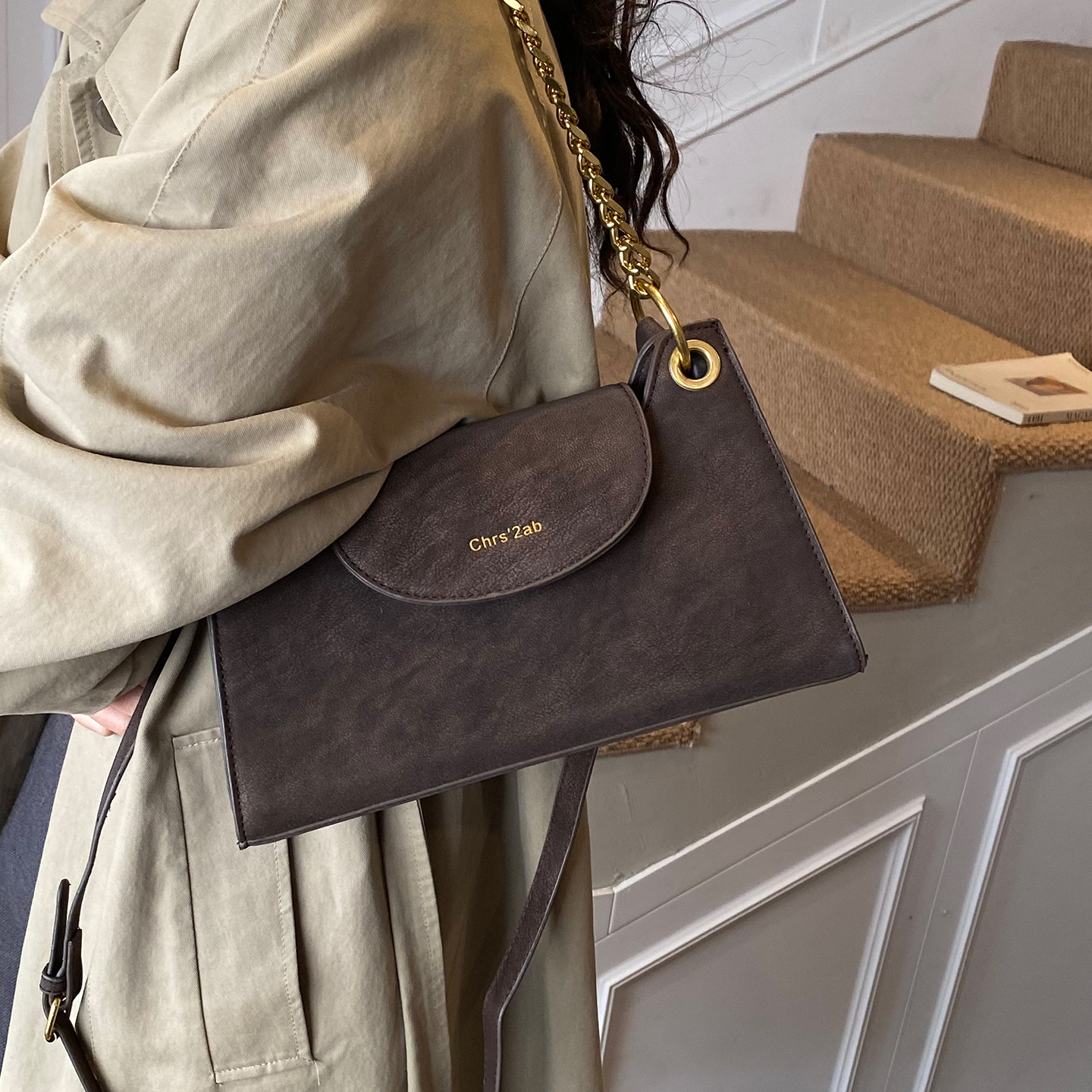 简约ins链条小包包女2025新款复古休闲腋下法棍包秋冬百搭斜挎包,淘宝优惠券,粉丝福利购,淘宝优惠卷