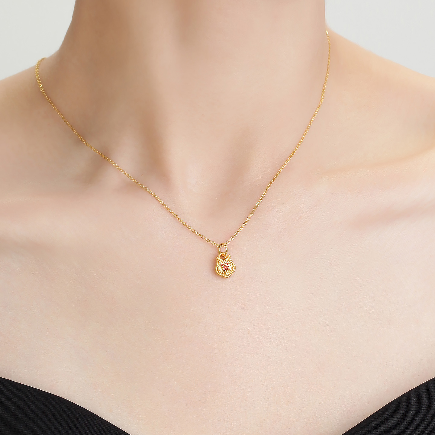 明牌珠宝马到平安硬金吊坠 黄金生肖马上好运足金招财挂件ASY0695 - 图3