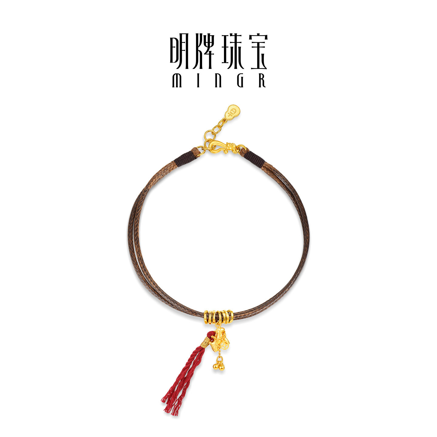 明牌珠宝马上来财古法黄金手链 足金生肖马年编绳葫芦手饰AFK0523,淘宝优惠券,粉丝福利购,淘宝优惠卷