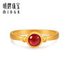 Ming brand jewelry gold muse ring pure gold European style retro women's ring red enamel wedding ring AFM0281