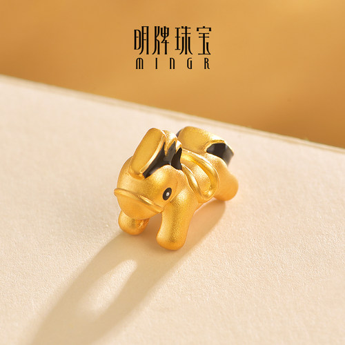 明牌珠宝硬金骏马奔腾串珠 黄金生肖马年转运珠足金手链AFP1244 - 图2