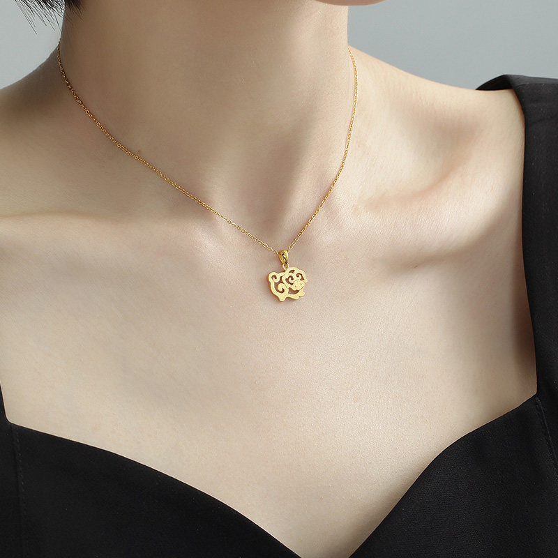 明牌珠宝黄金猪吊坠 剪纸生肖系列足金十二生肖情侣项坠AFC0704,淘宝优惠券,粉丝福利购,淘宝优惠卷