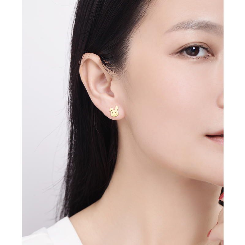 AFH0061 50 工费 明牌珠宝黄金耳钉 足金兔子胡萝卜耳钉时尚耳饰 AFH0061 50 工费 明牌珠宝黄金耳钉 足金兔子胡萝卜耳钉时尚耳饰