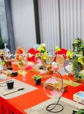 微景观多肉植物微景观生态瓶玻璃吊球含支架手工暖场活动