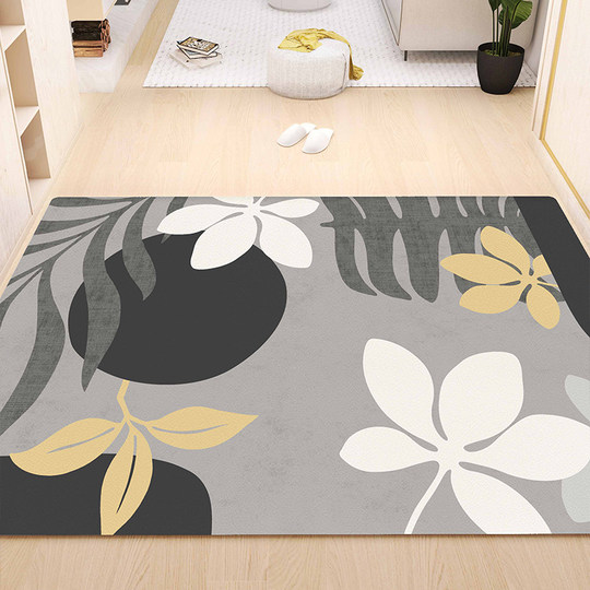 莫兰迪皮革入户门地垫网红免洗可擦可裁剪pv家用环保防滑玄关地毯