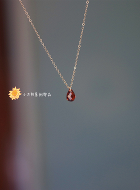 美国14k注金石榴石女ins日常锆石