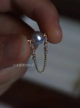 天然海水真多麻珍珠戒指美国进口14K注金温柔精致日常可调节礼物