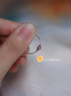 极简天然珍珠小众气质戒指细圈ins潮14K包金日常不掉色可调节食指