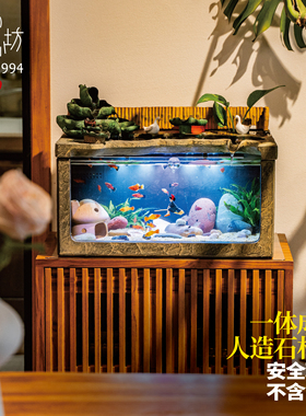 匠心坊桌面流水鱼缸客厅茶台造景