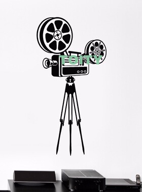 电影院墙贴复古放映机cinema贴纸