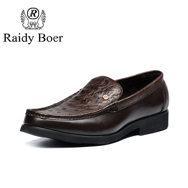 Boer Ladyboer business style ostrich leather formal shoes