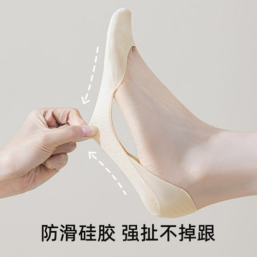 侧面镂空隐形船袜女夏季薄款防滑超浅口新款冰丝配高跟鞋袜子夏天 - 图1