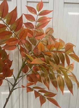 仿真紫藤叶摆放花艺漆木南天竹
