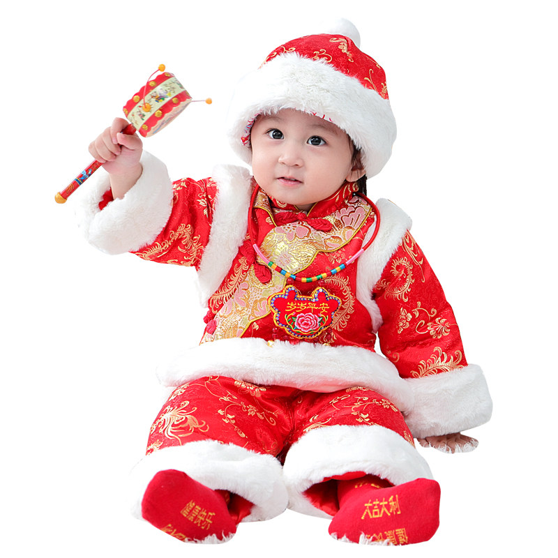 宝宝抓周礼服唐装男女童一周岁婴儿棉服中国风新年喜庆拜年服冬季,淘宝优惠券,粉丝福利购,淘宝优惠卷