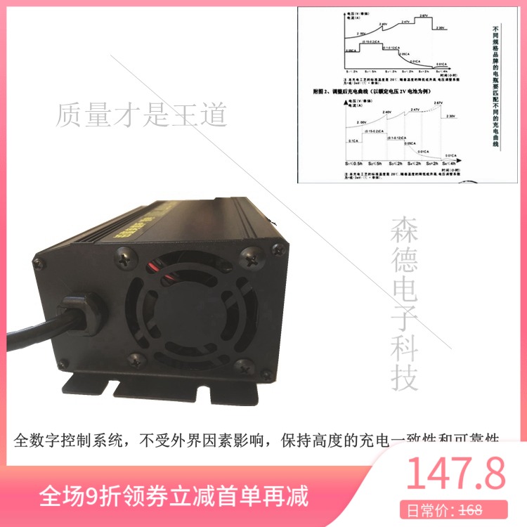 60V12A电动三轮四轮篷车老年代步车80ah智能新能源铅酸电池充电机-图2