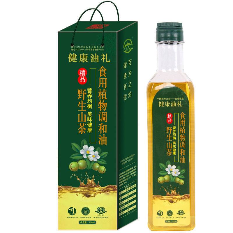 小瓶山茶橄榄油月都寿坊食用植物调和油亚麻籽炒菜油团购礼品包邮-图0