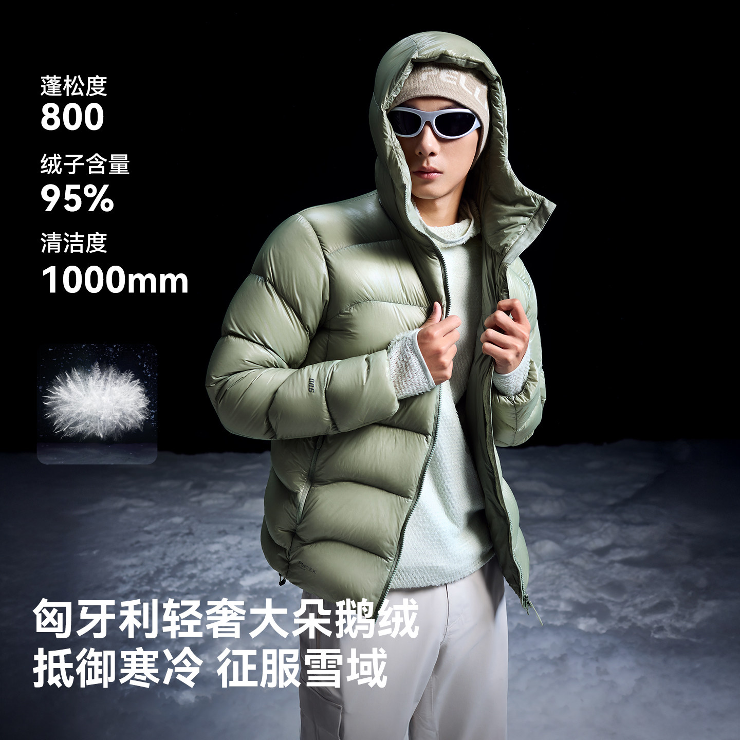 【冰河LT】伯希和户外900蓬羽绒服新款冬季男PERTEX鹅绒保暖外套