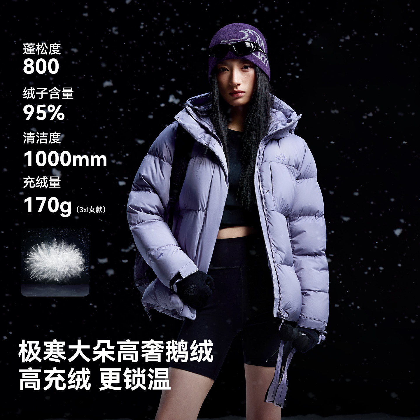【极寒Pro】伯希和户外800蓬泡芙羽绒服女冬季新款鹅绒保暖外套男