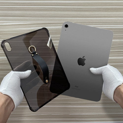 适用2025iPad11英寸平板手持软套 新iPadPro11卡手腕带保护壳 苹果Air7 11英寸平板电脑手腕带防摔手托透黑色 - 图0