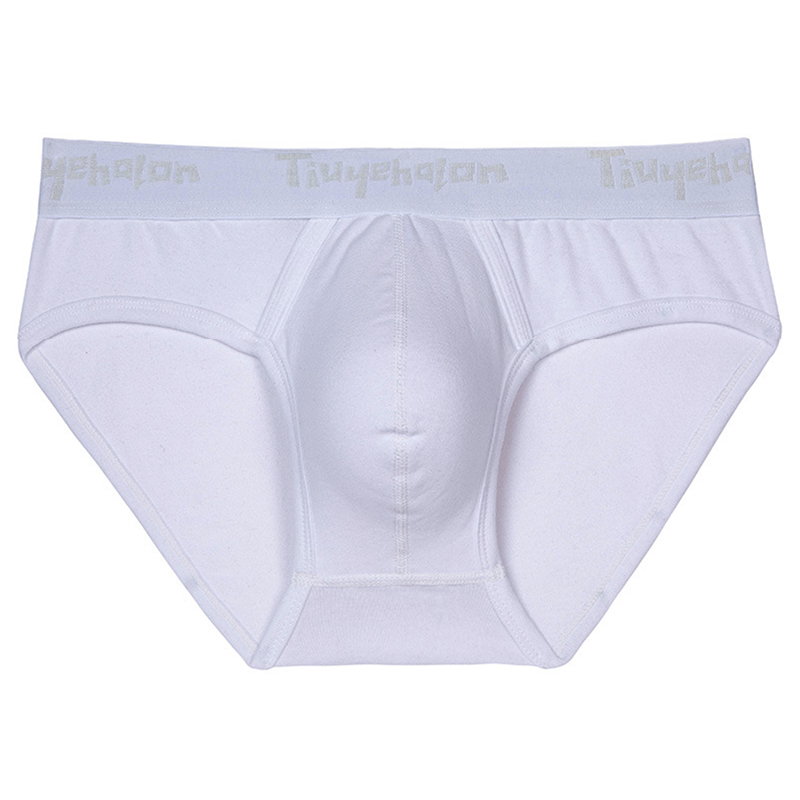 男士三角内裤经典黑白灰字母精梳罗纹棉透气柔软青年中腰性感简约 - 图3
