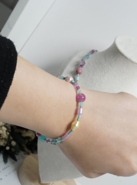 手工制作米珠手链记忆钢圈手镯捷克琉璃串珠百搭民族风(更新ing)