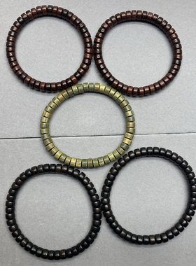 天然黑檀木直切手串男女文玩饰品红檀木绿檀手串配饰单圈木质手链