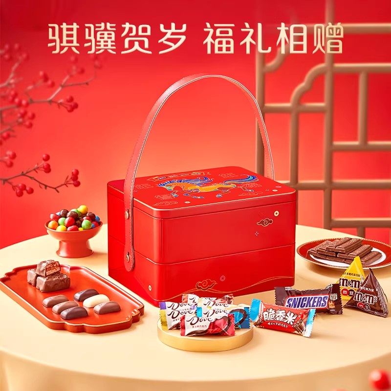 德芙巧克力年货礼盒五福临门礼盒m豆士力架新年礼物送礼