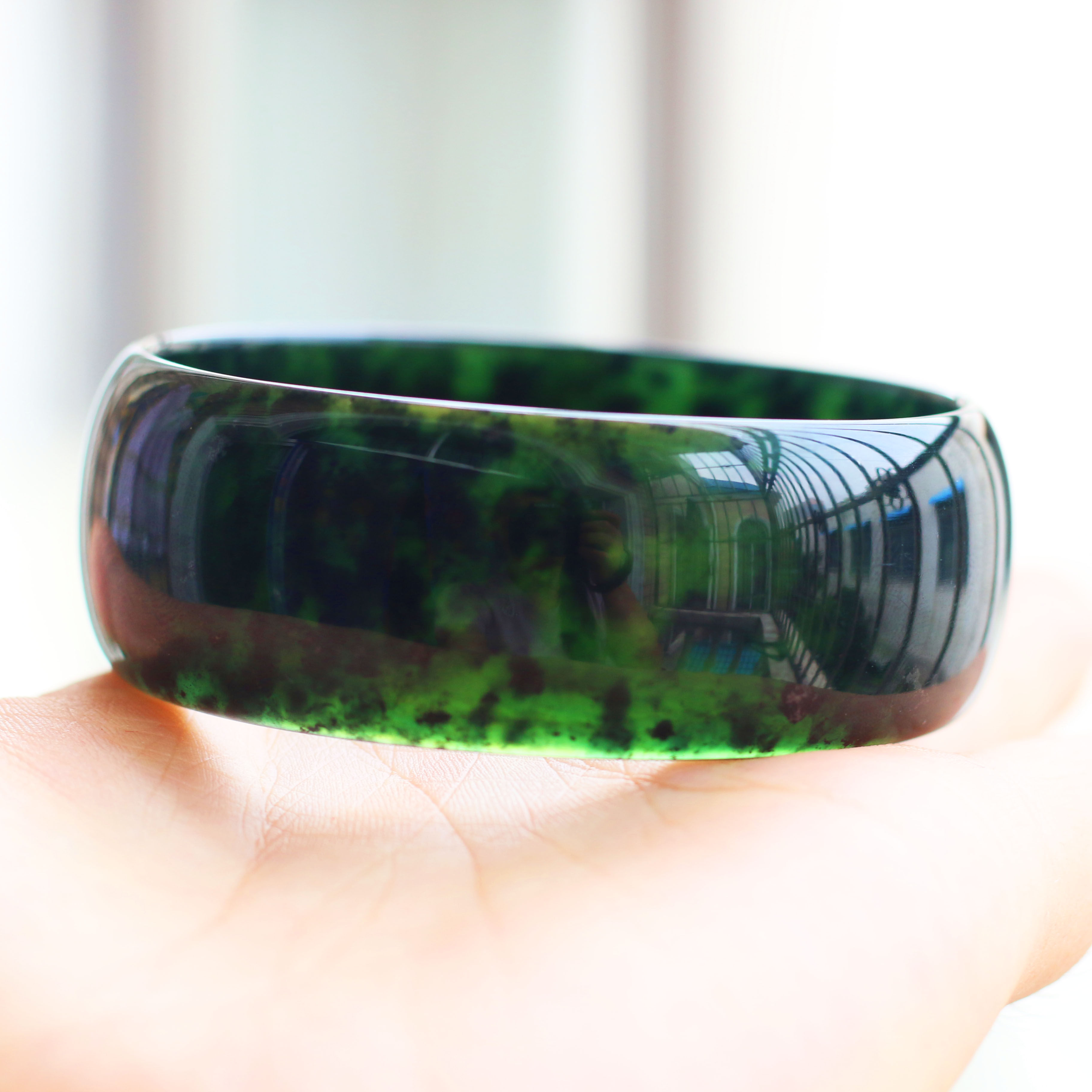 玉手镯 墨翠色玉手镯加宽手镯 祁连玉正品玉手镯 天然墨玉手镯