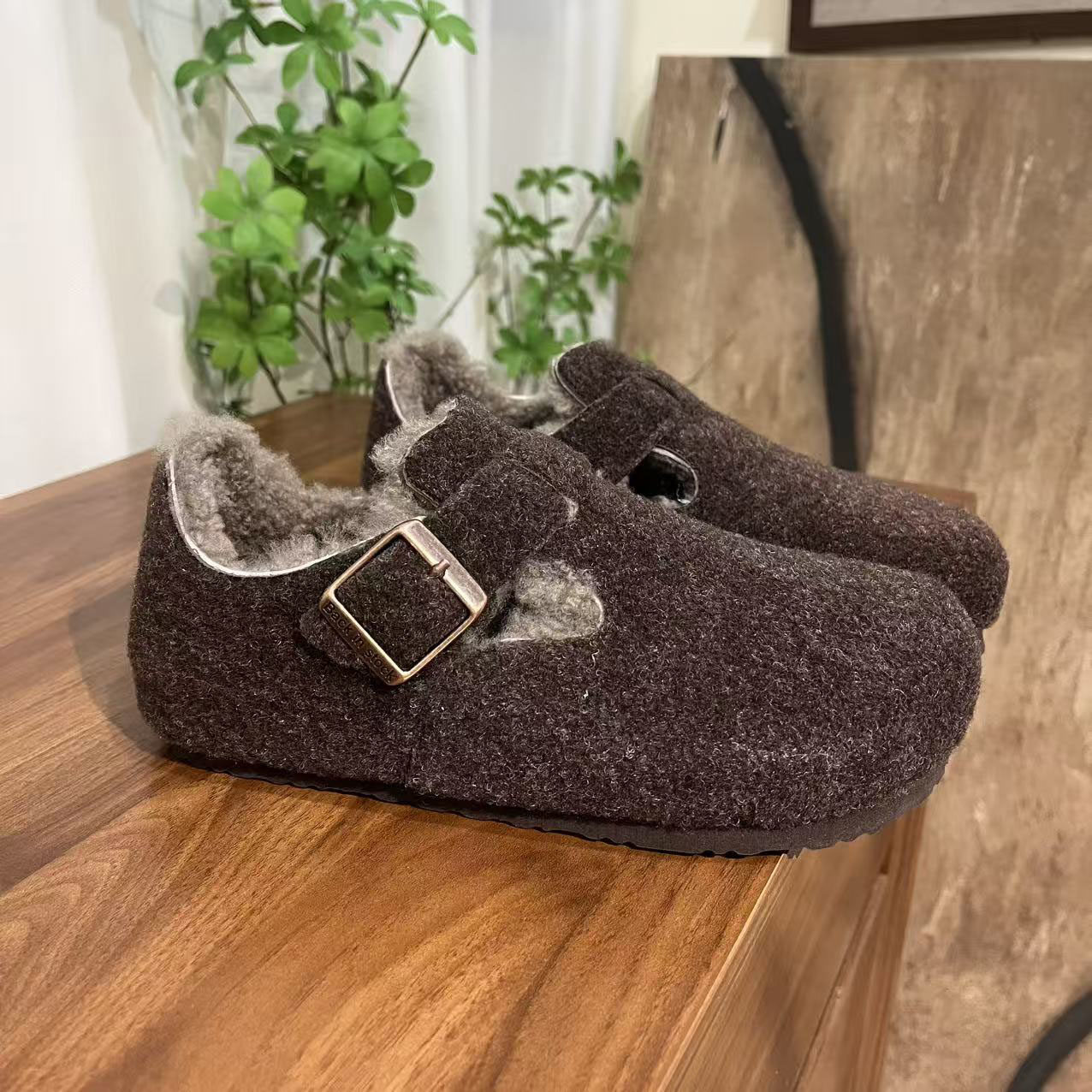 羊羔毛一体灰色勃肯鞋女2025新款秋冬保暖一脚蹬懒人雪地靴子棉鞋,淘宝优惠券,粉丝福利购,淘宝优惠卷