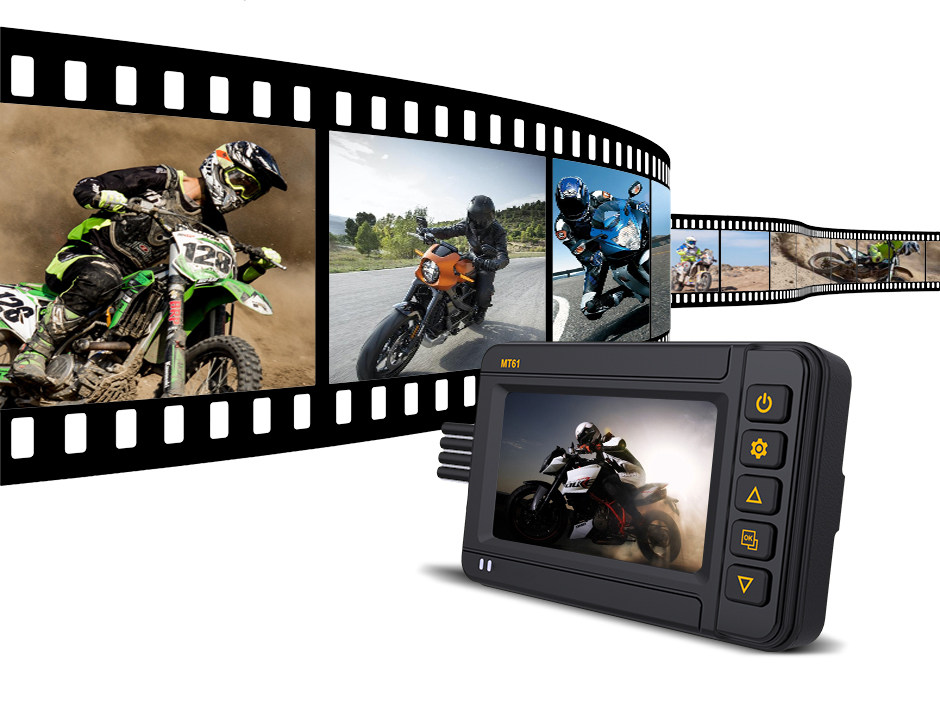 2K 2560*1440P Motorcycle Dash Cam 3"IPS Screen Black Box DVR